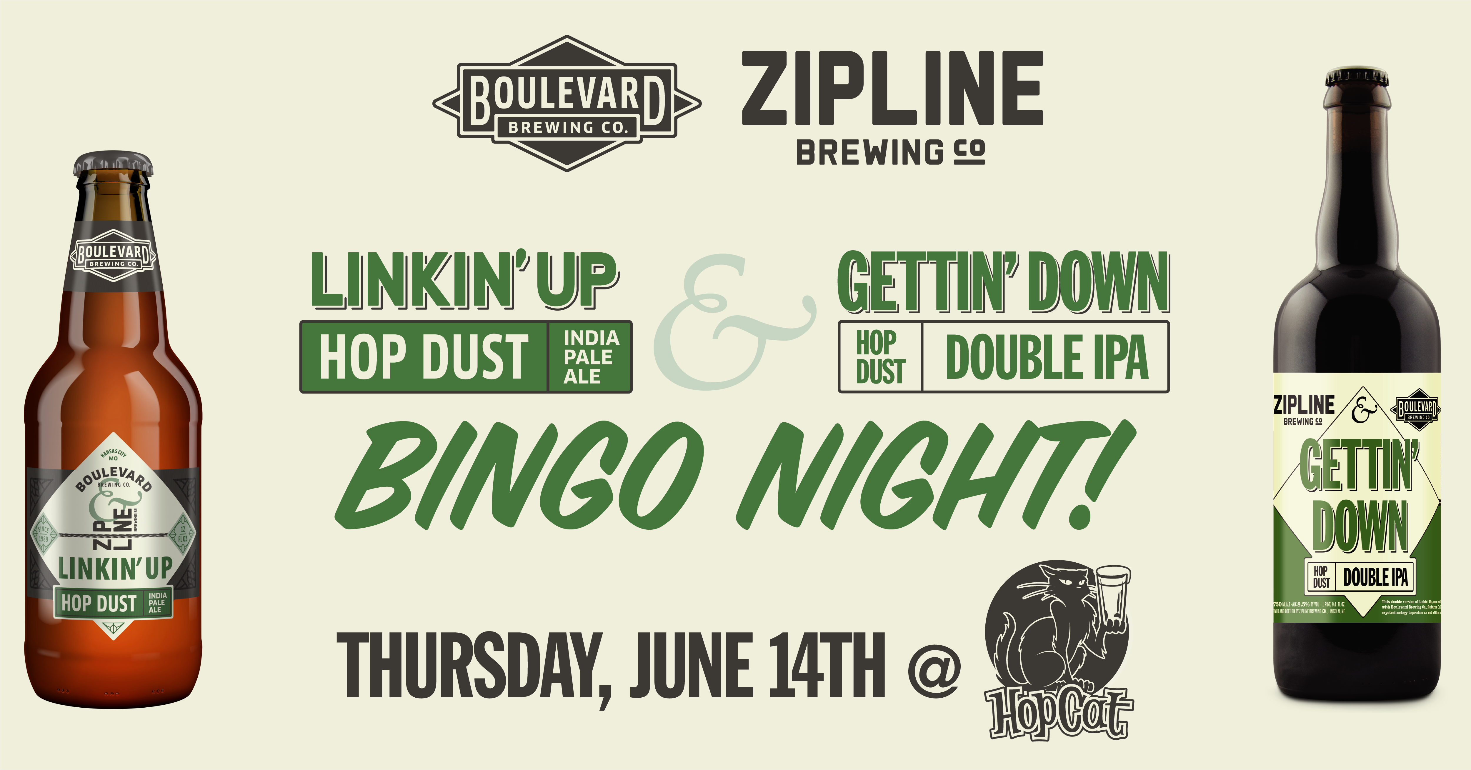 BLVD and Zipline BINGO! HopCat KC Boulevard Brewing Company