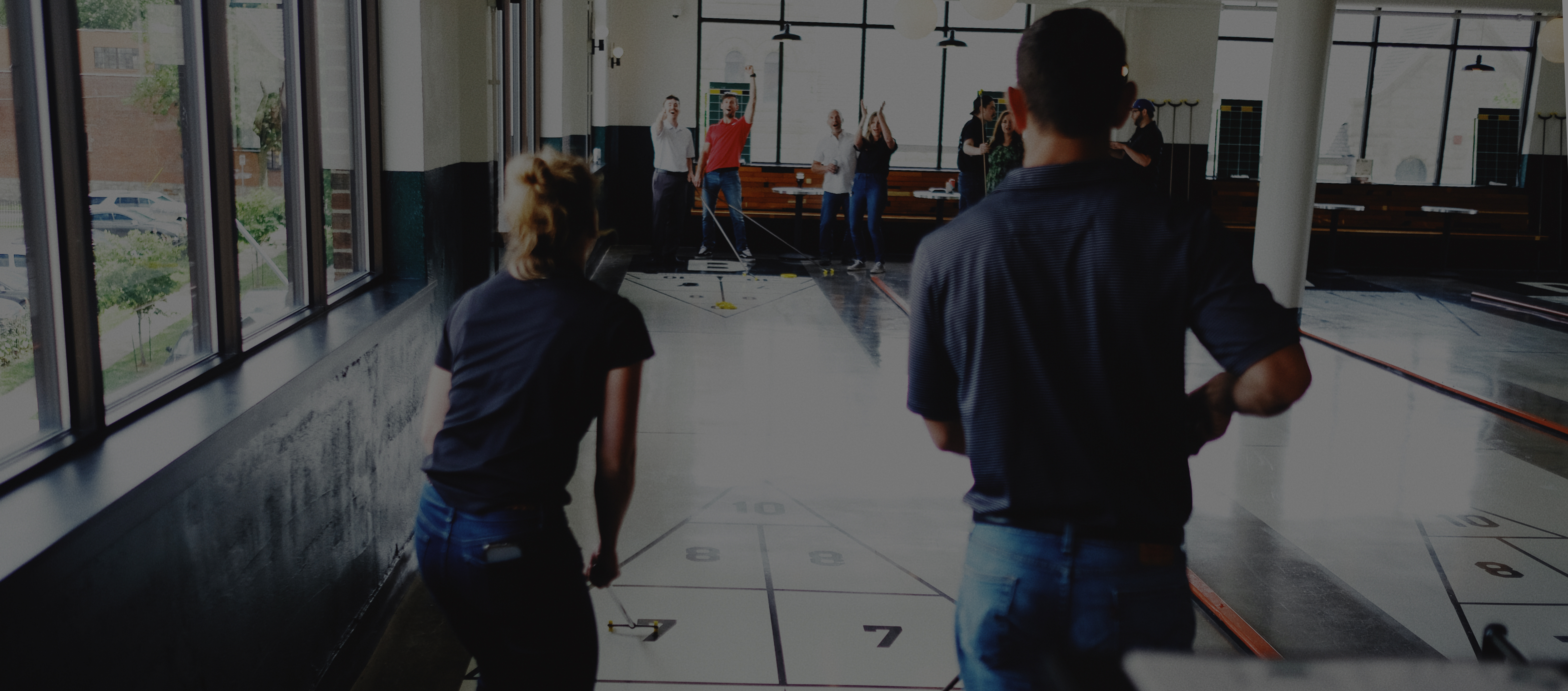 Teams Playing Shuffleboard