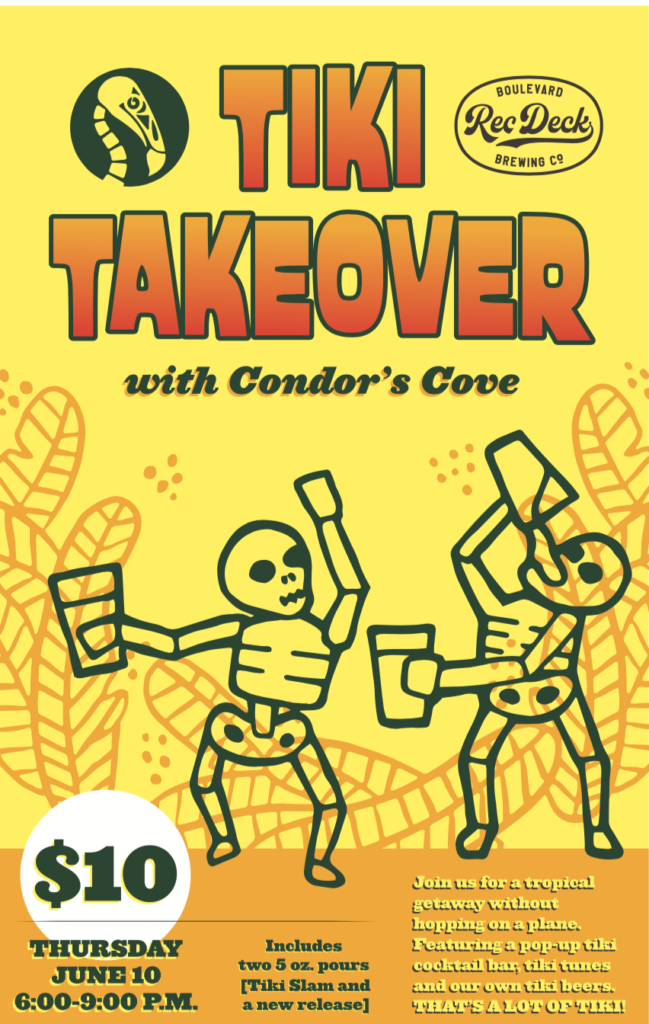 tiki takeover poster with condor's cove
