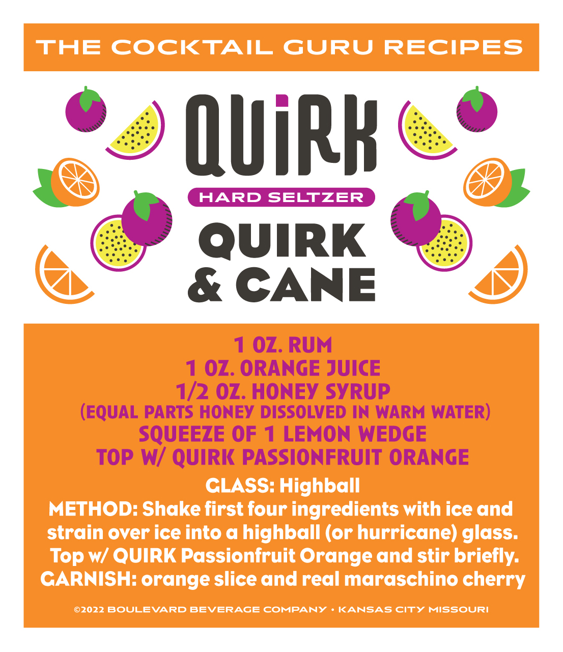 Quirktails Quirk Hard Seltzer cocktail recipes Boulevard Brewing