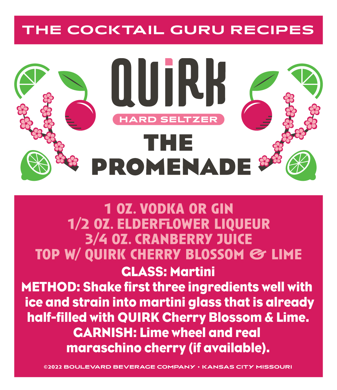 Quirktails Quirk Hard Seltzer cocktail recipes Boulevard Brewing