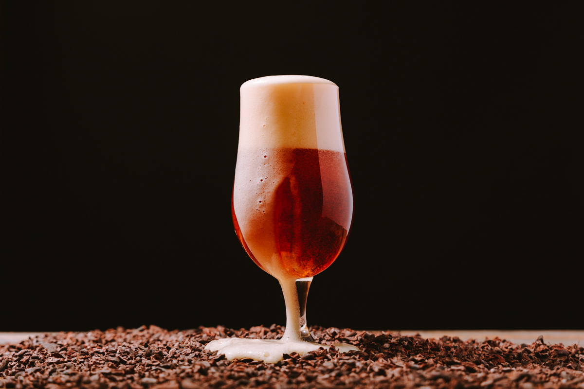 Chocolate Ale poured into a 12oz Tulip glass