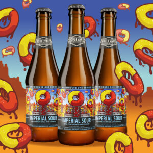Imperial Sour with Peach Rings and Chamoy Bottles