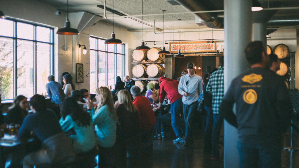 Beer Hall with Crowd