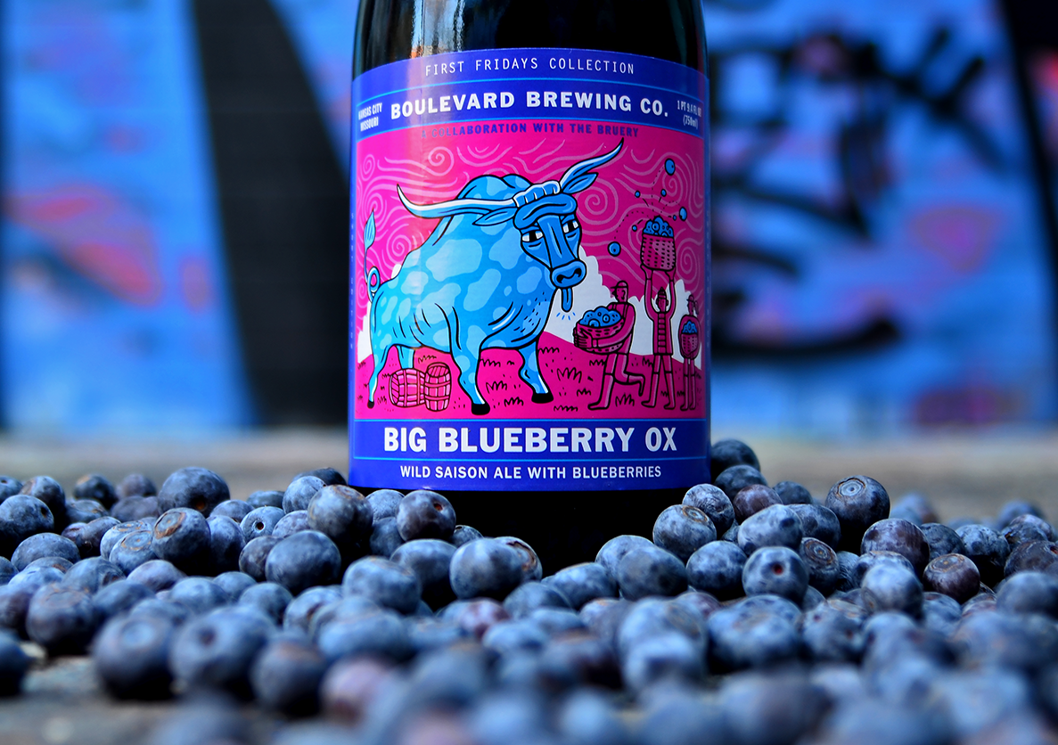 Big Blueberry Ox bottle with blueberries