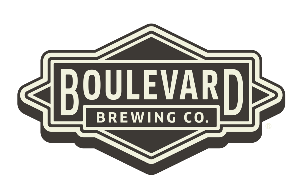 Logo of Boulevard Brewing Co., featuring white text on a black and gray diamond-shaped background with bold, capitalized lettering for "Boulevard" and smaller text for "Brewing Co.